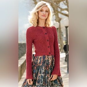 NWOT Peruvian Connection Canyon Red Brigitte Cardigan, Small